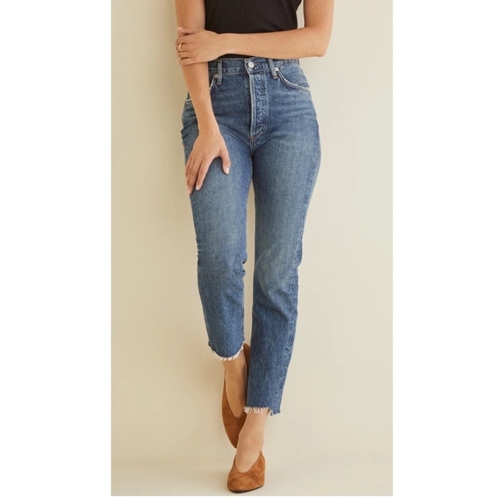 Agolde Riley high rise straight crop jeans 25